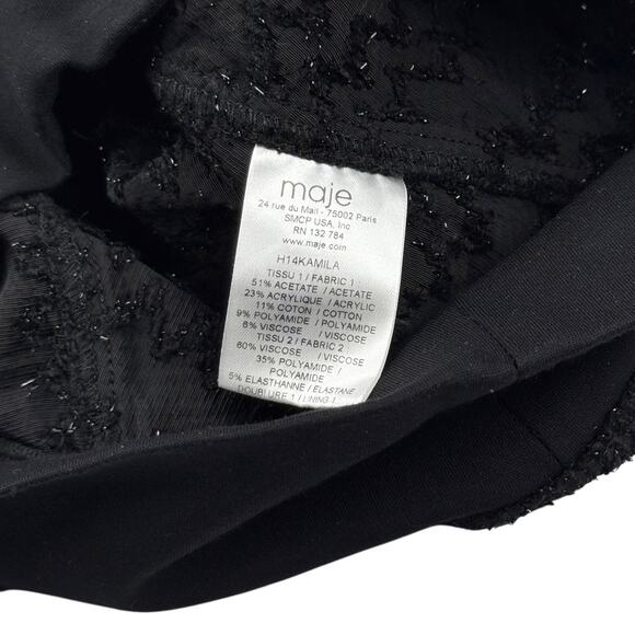 MAJE Embellished Black A-Line Skirt Sz Small - Picture 7 of 8